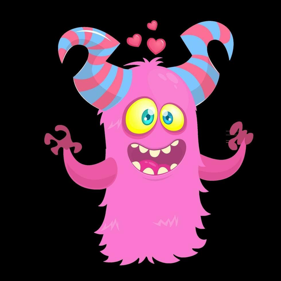 tekenfilm grappig monster in liefde. st valentijnsdag dag vector