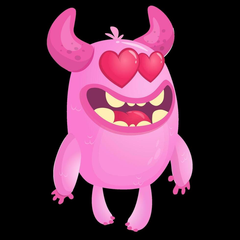 tekenfilm grappig monster in liefde. st valentijnsdag dag vector