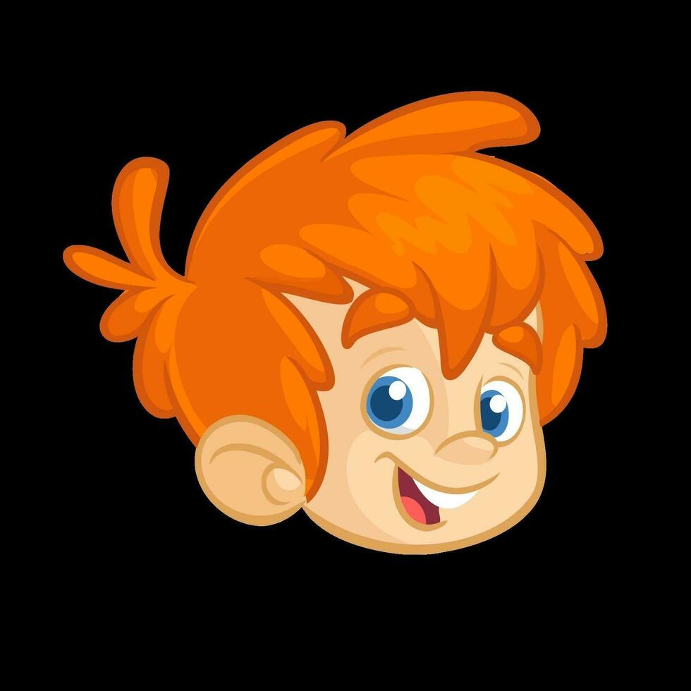 tekenfilm klein rood haar- blond jongen. vector illustratie van jong tiener geschetst. jongen hoofd icoon