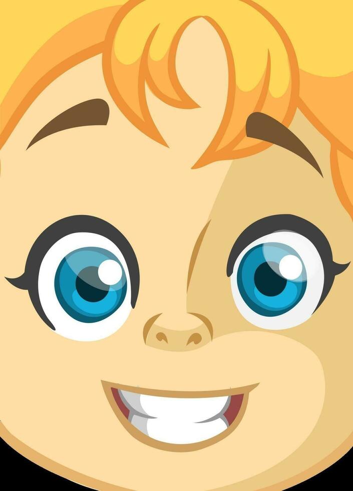 tekenfilm schattig blond meisje gezicht avatar. vector meisje illustratie geïsoleerd