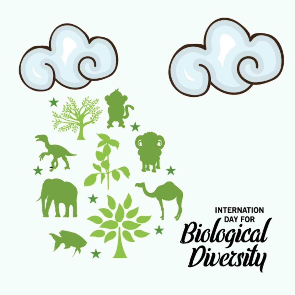 illustratie van een achtergrond voor Internationale dag voor biologisch diversiteit. vector