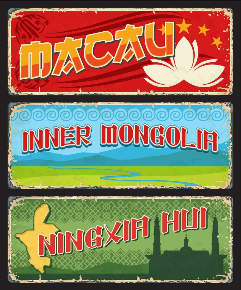 macao, Mongolië, ningxia hui Chinese provincies vector