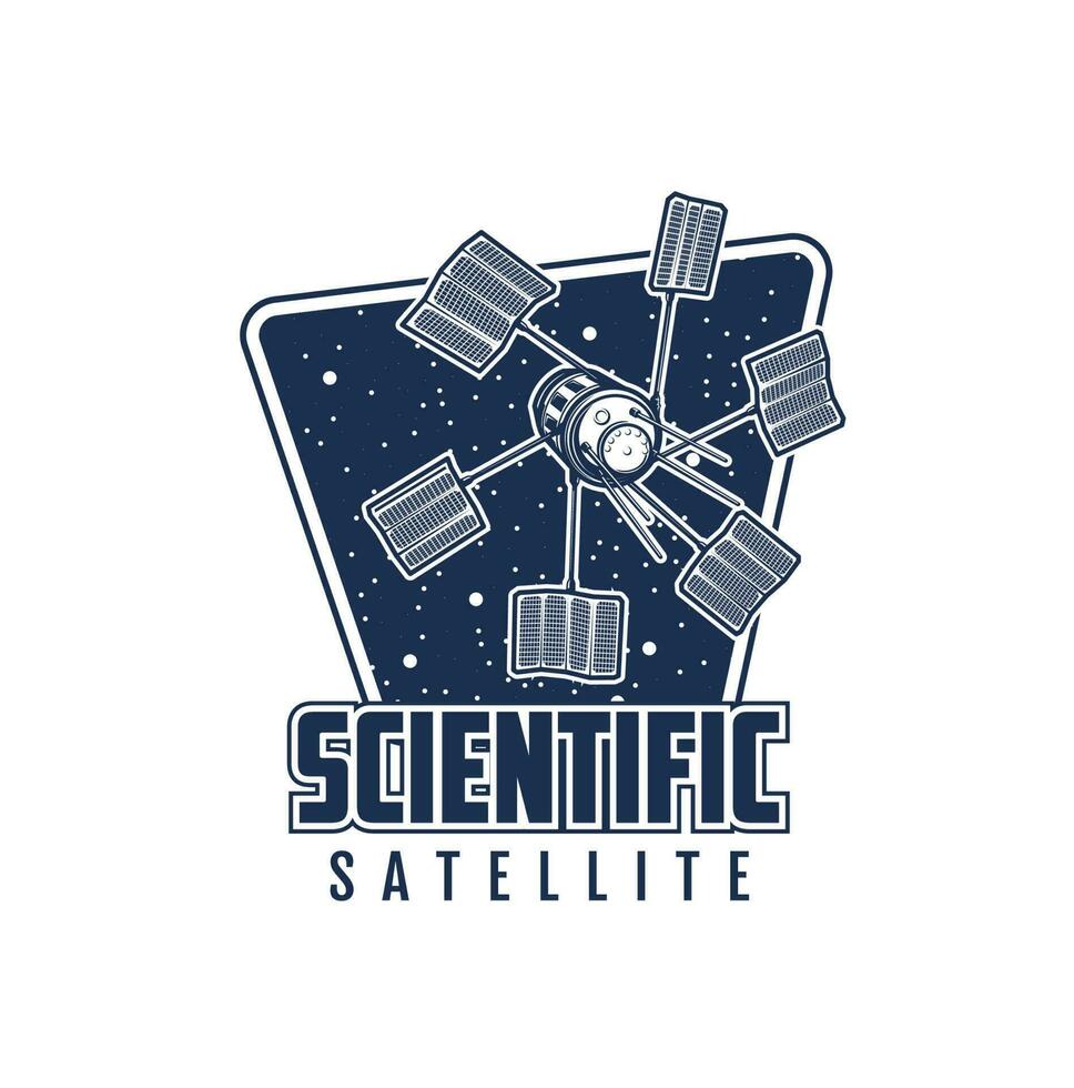 wetenschappelijk ruimte satelliet retro vector icoon