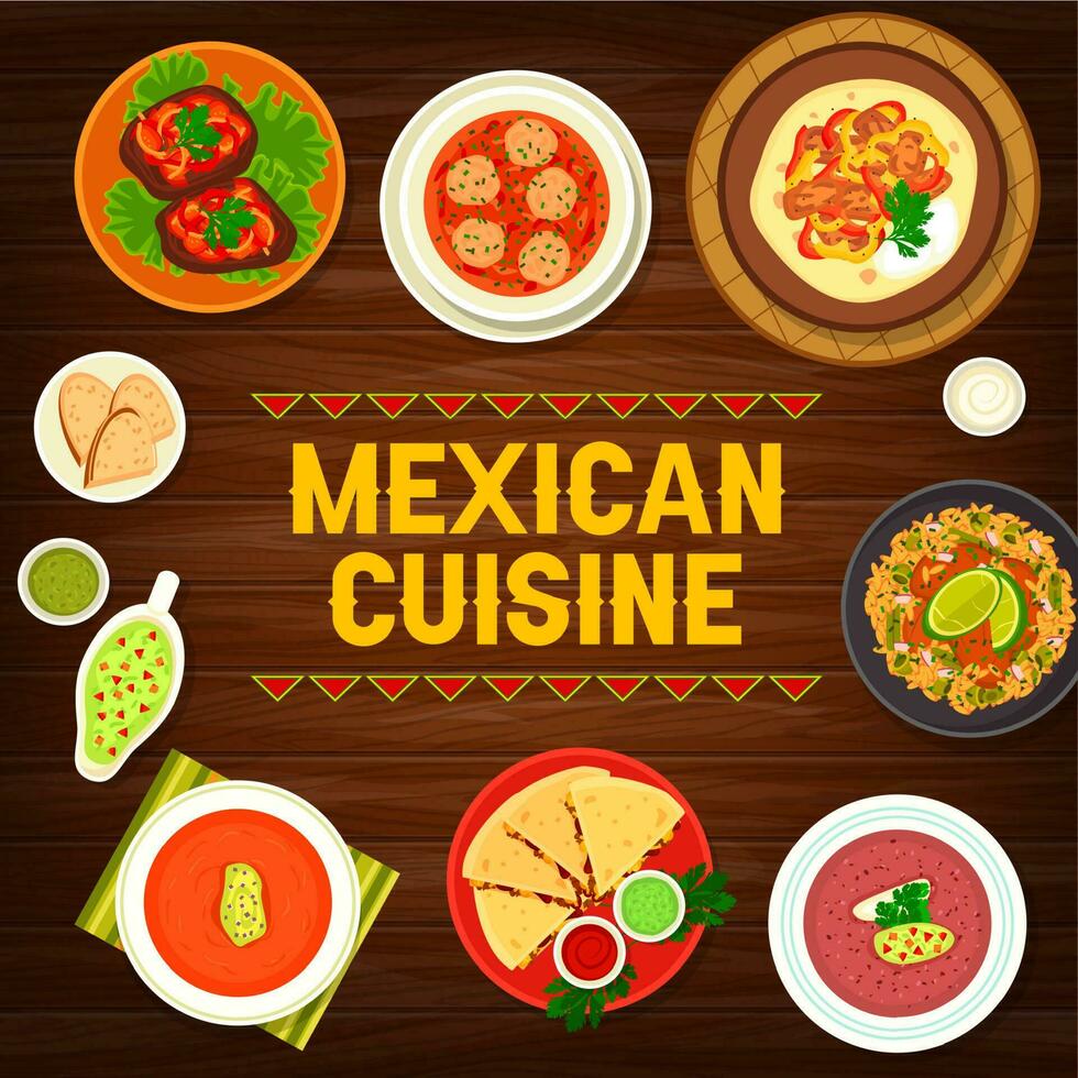 Mexicaans restaurant gerechten maaltijden menu vector Hoes
