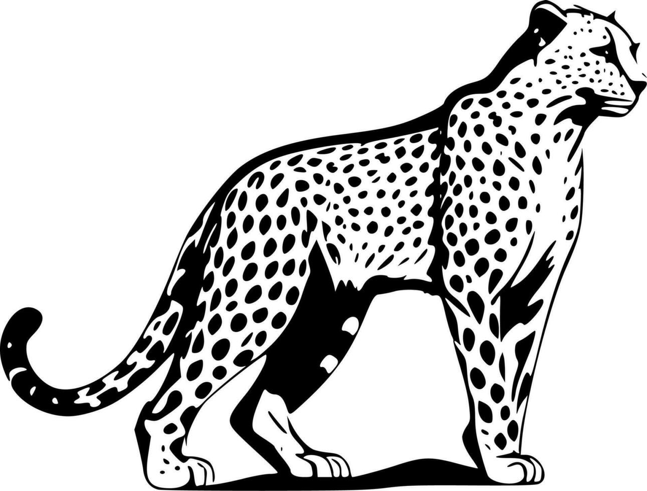 Jachtluipaard afdrukken, minimalistische en gemakkelijk silhouet - vector illustratie