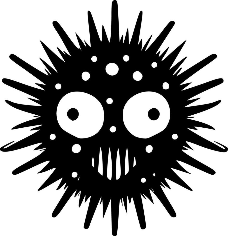 virus, zwart en wit vector illustratie