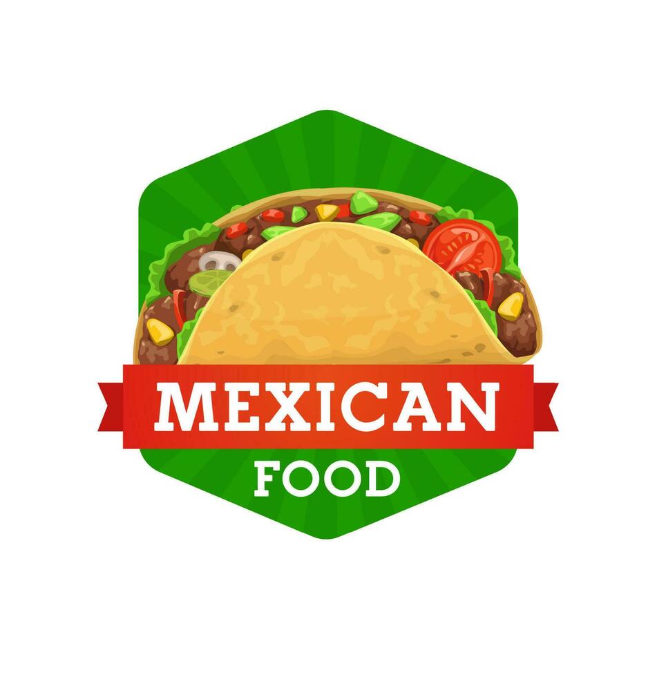 taco's, Mexicaans keuken voedsel restaurant icoon vector