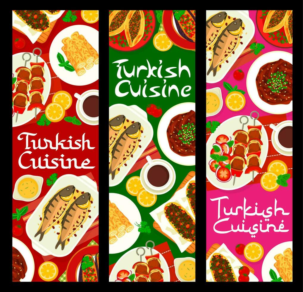 Turks keuken voedsel spandoeken, traditioneel maaltijd vector