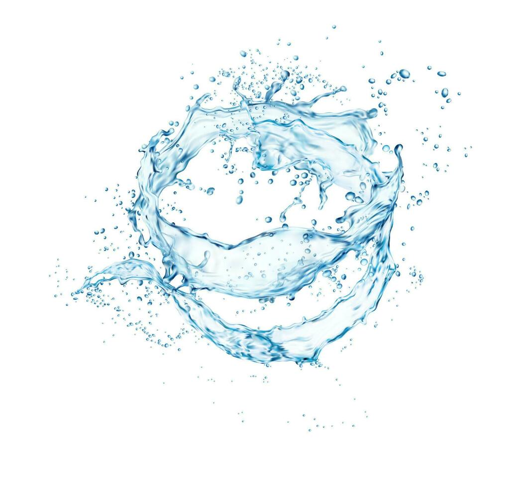 geïsoleerd schoon blauw water Golf kolken plons vector