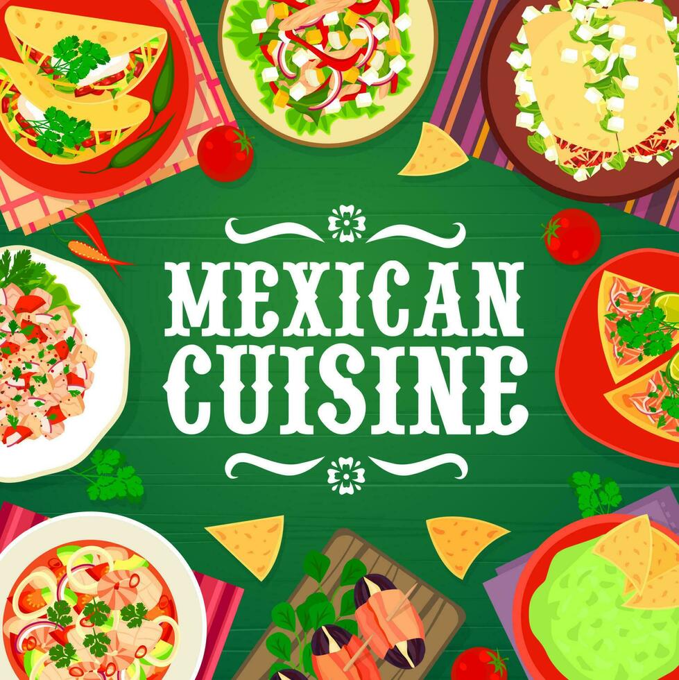 Mexicaans keuken restaurant maaltijden menu vector Hoes