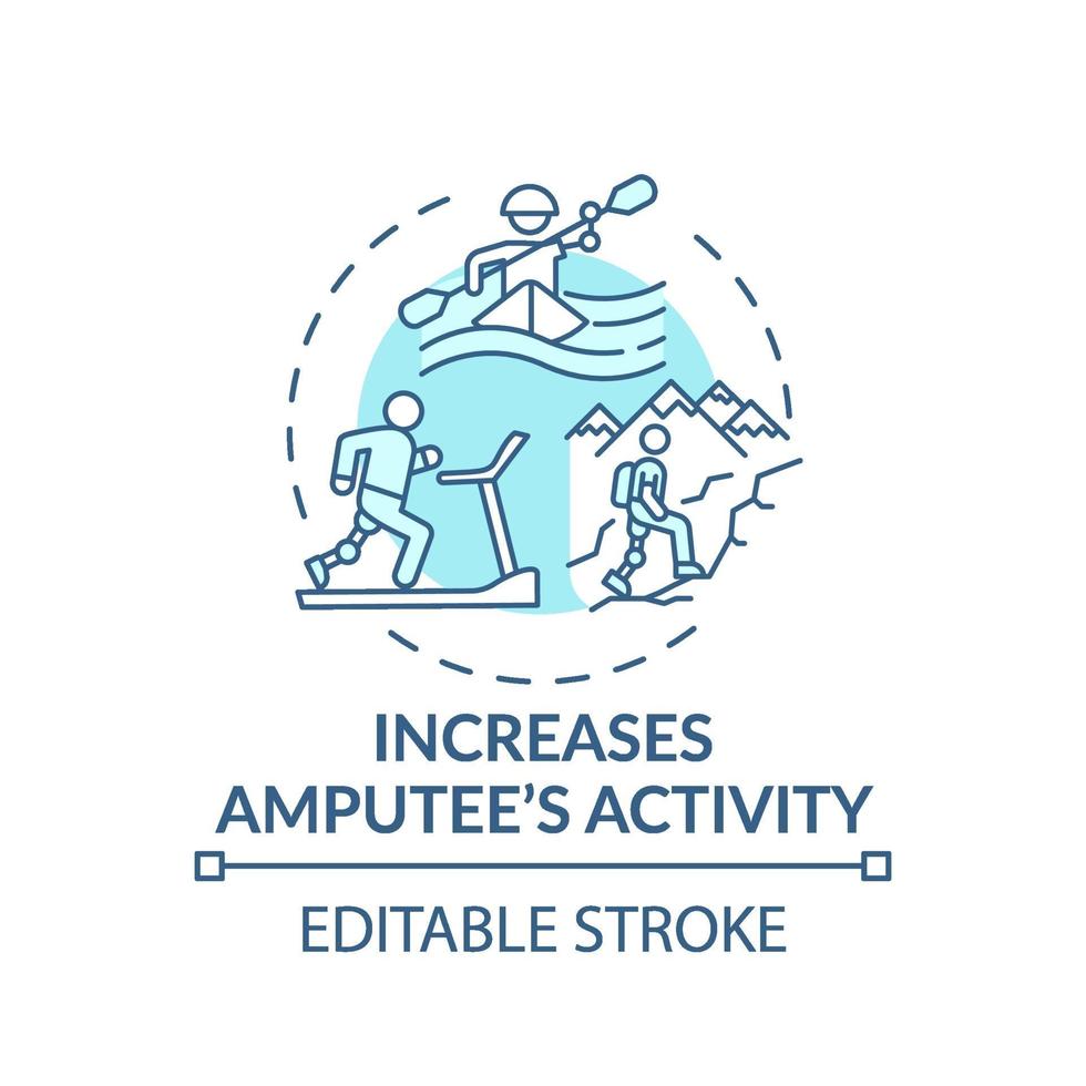 toenemende geamputeerde activiteit concept pictogram vector