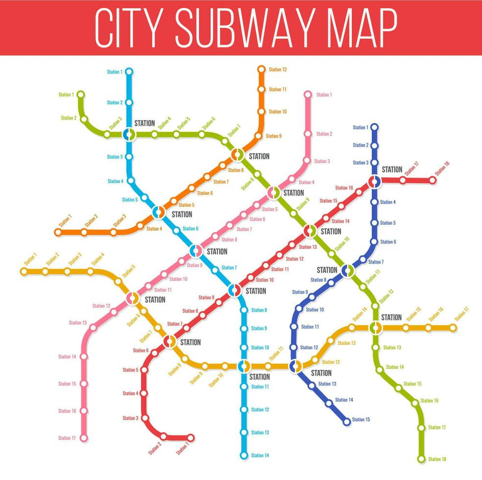 metro, metro en ondergronds vervoer systeem kaart vector