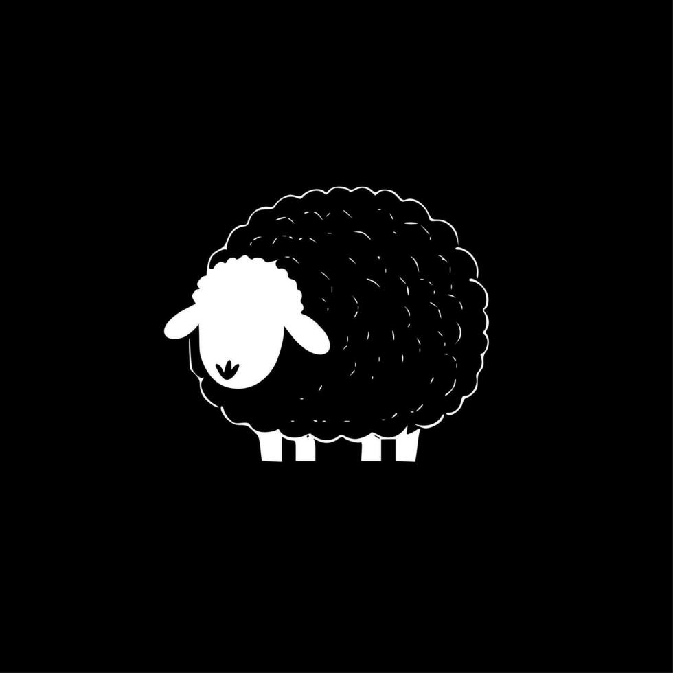 schaap, zwart en wit vector illustratie