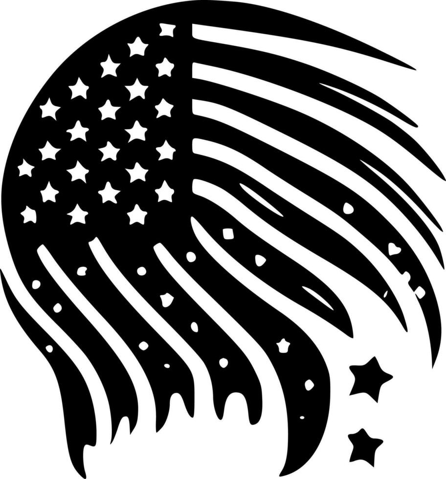 patriottisch - zwart en wit geïsoleerd icoon - vector illustratie