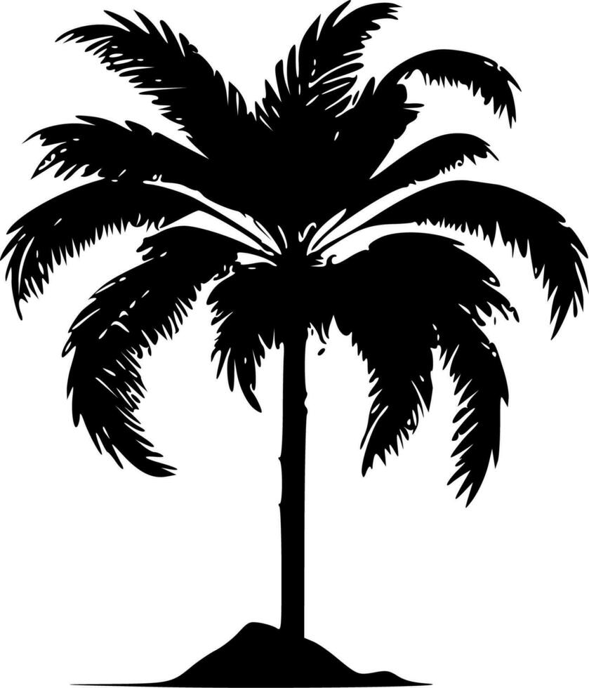 palm boom, zwart en wit vector illustratie