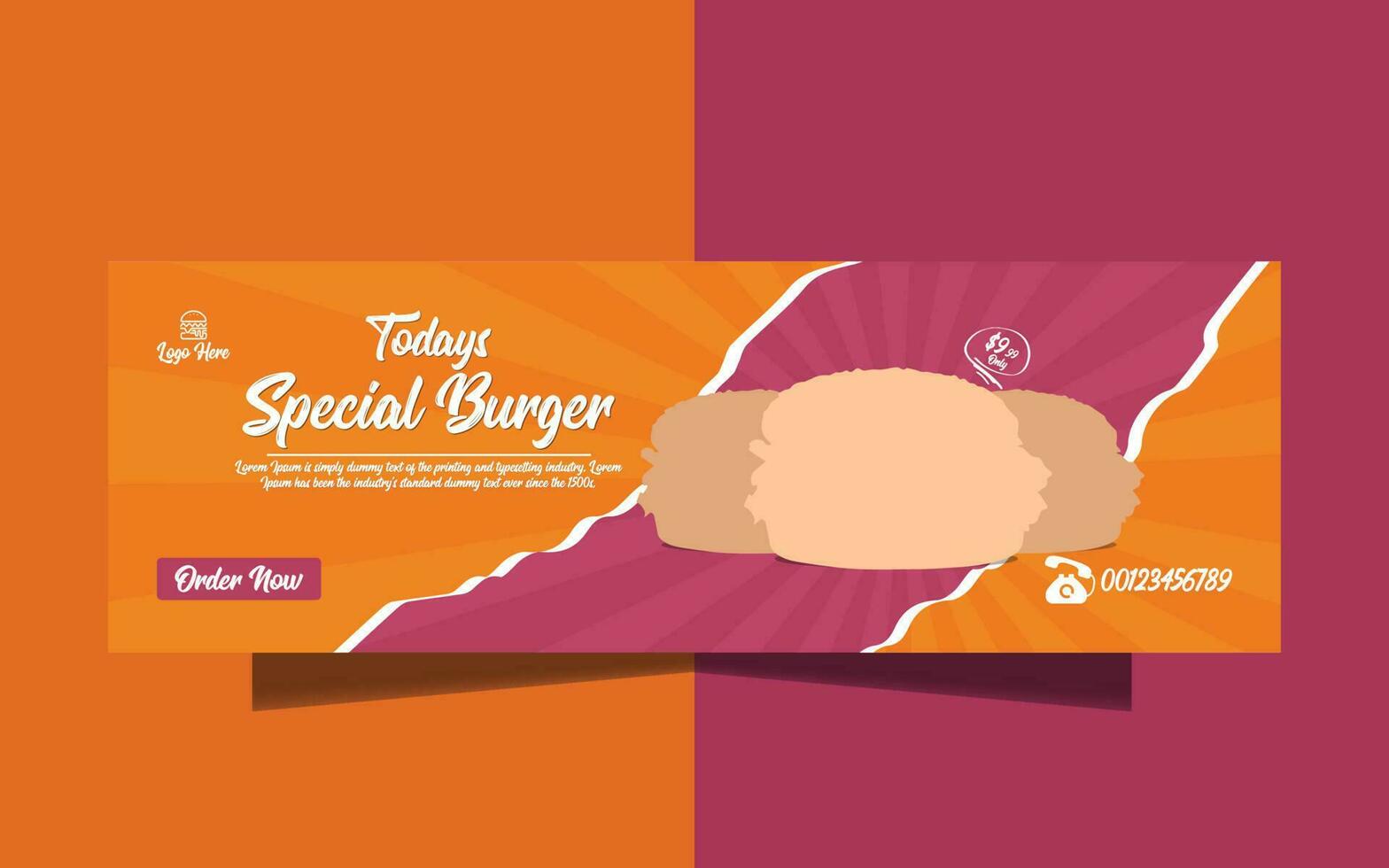 speciaal hamburger Hoes sjabloon vector