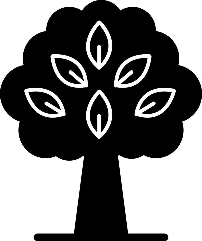 solide icoon voor boom vector