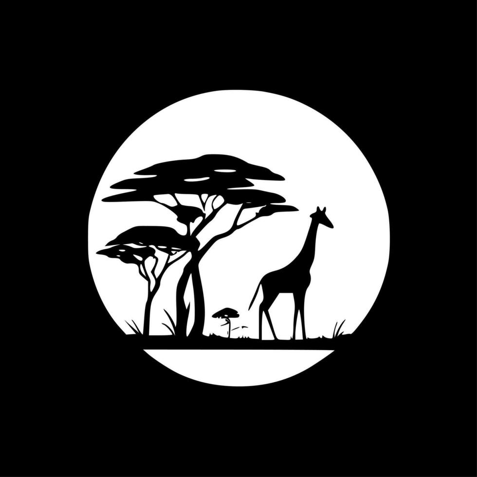safari, minimalistische en gemakkelijk silhouet - vector illustratie