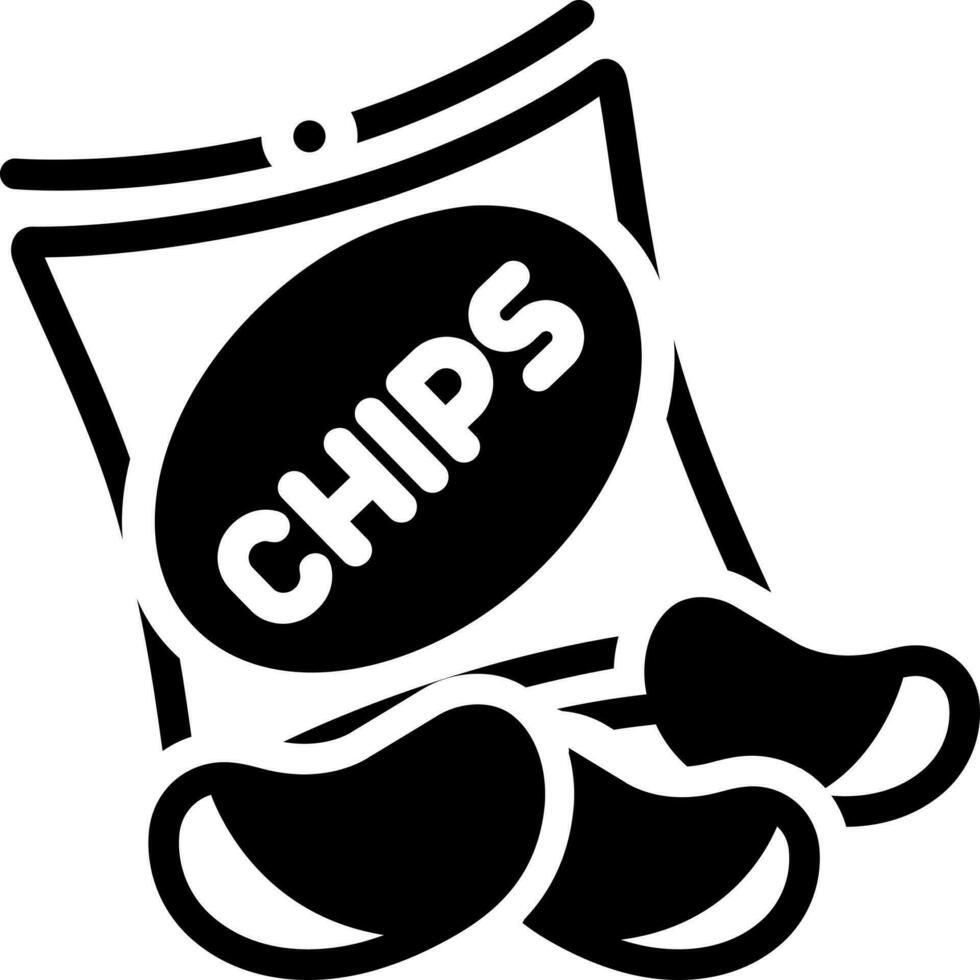 solide icoon voor aardappel chips vector