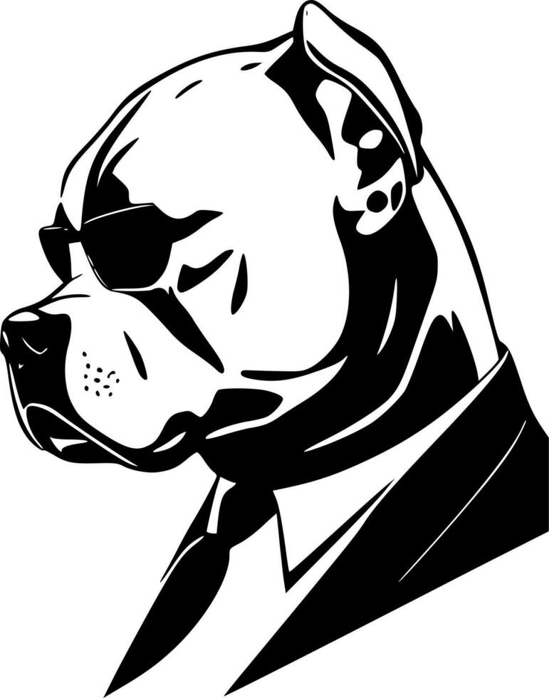 pitbull, minimalistische en gemakkelijk silhouet - vector illustratie