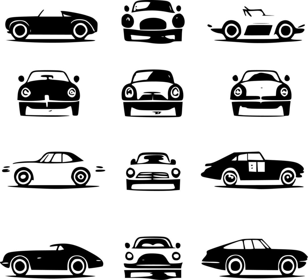 auto's - minimalistische en vlak logo - vector illustratie