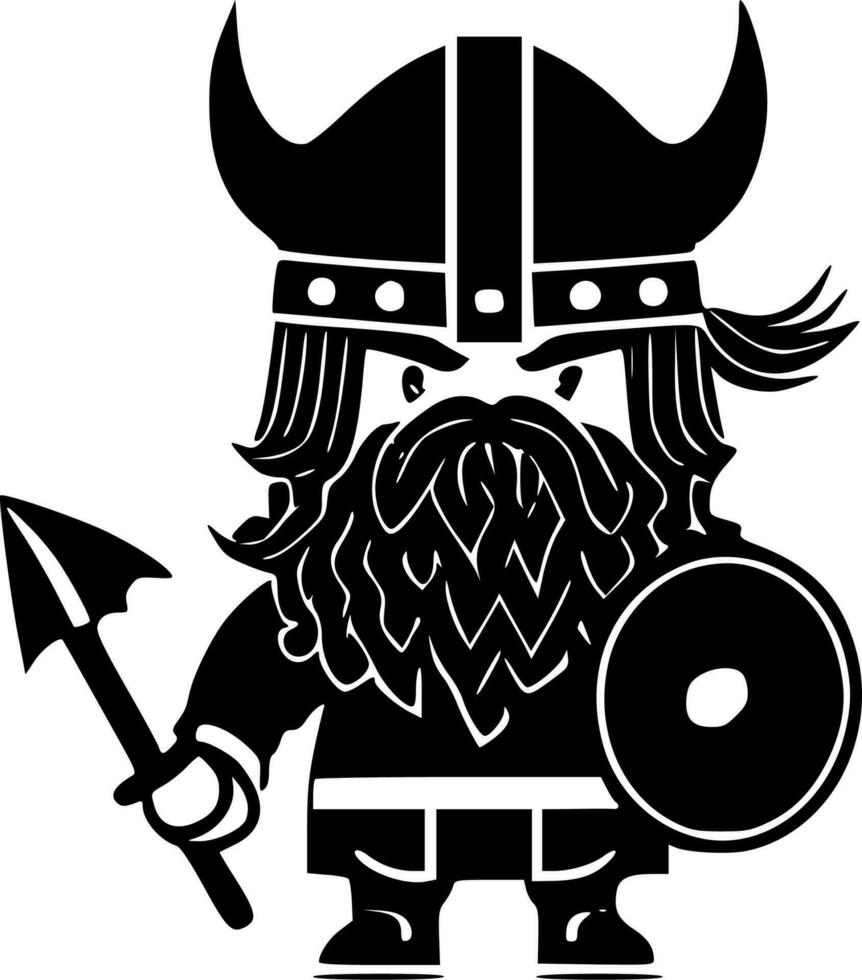 viking, minimalistische en gemakkelijk silhouet - vector illustratie