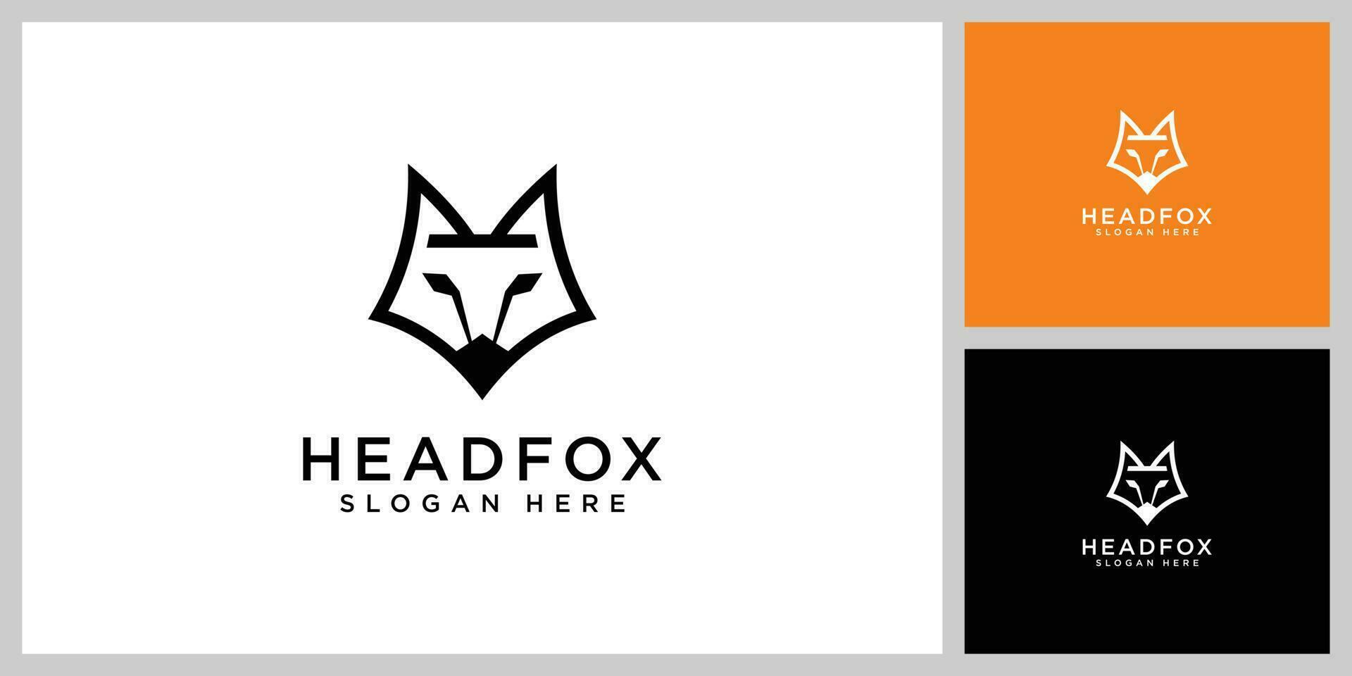 hoofd vos logo vector lijnstijl ontwerp