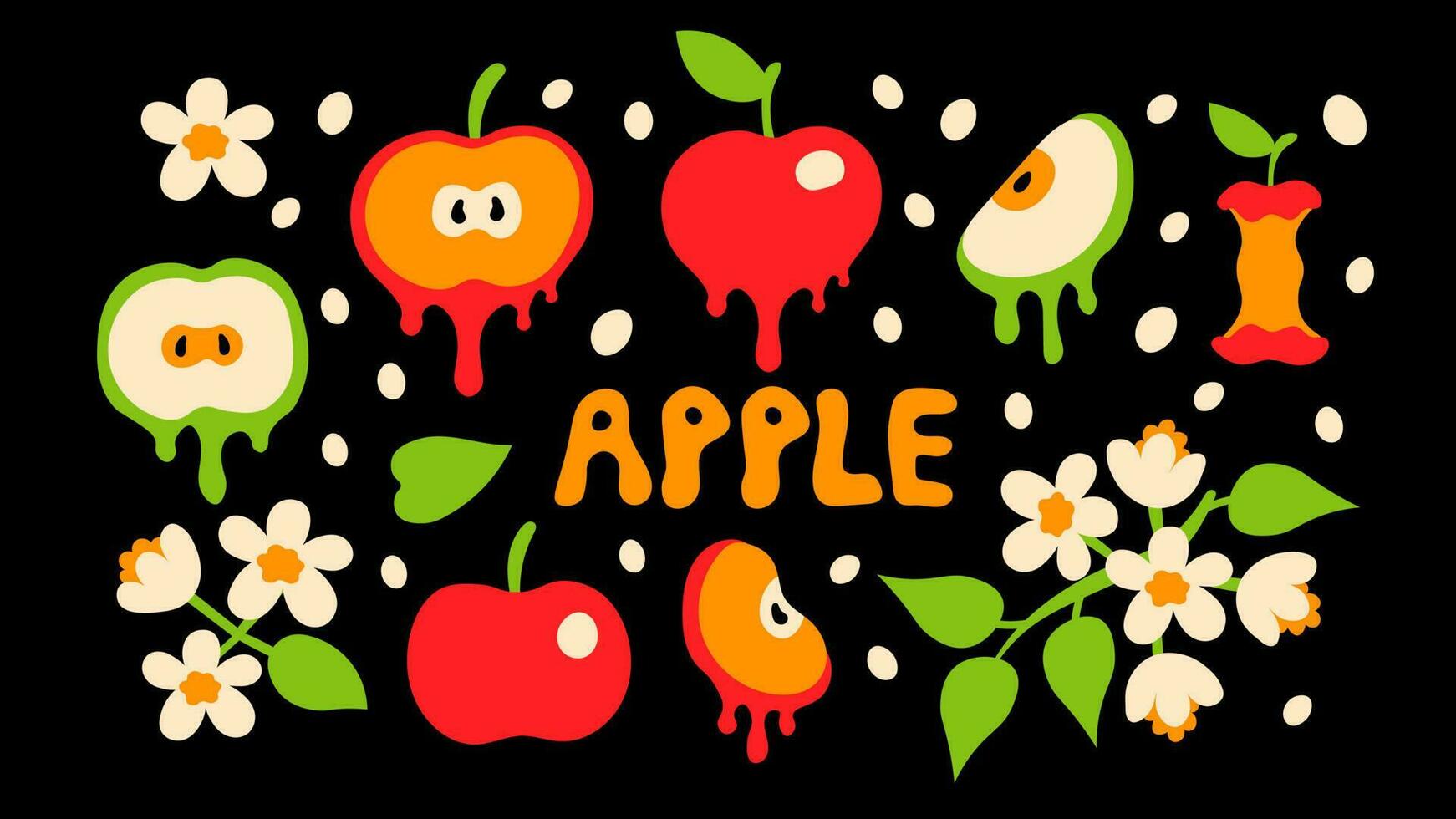 appel fruit elementen vector reeks