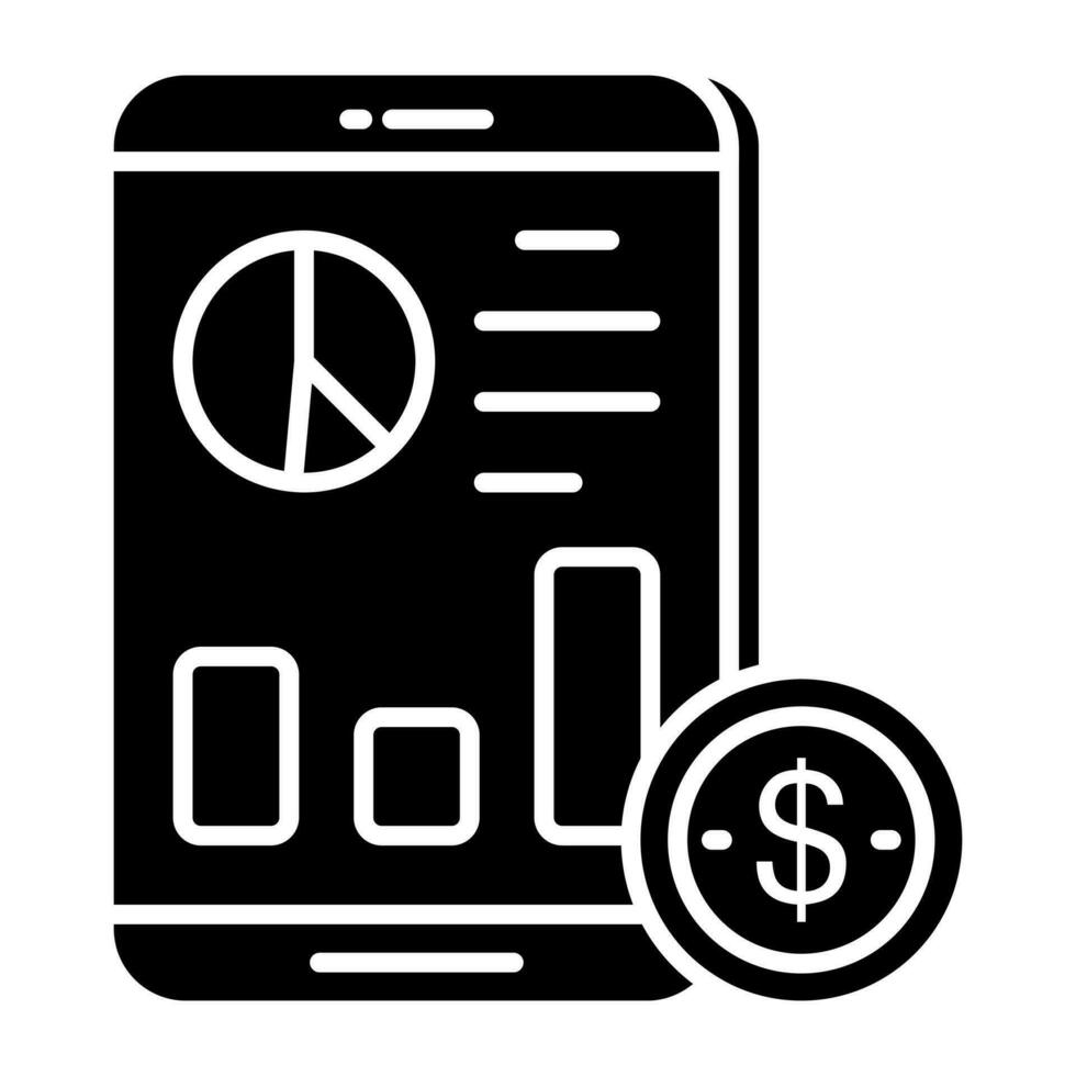een uniek ontwerp icoon van mobiel analytics vector
