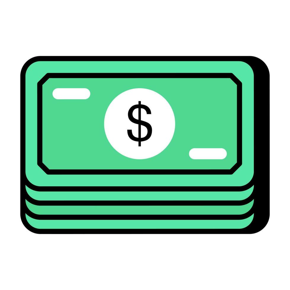 een perfect design-icoon van bankbiljetten vector