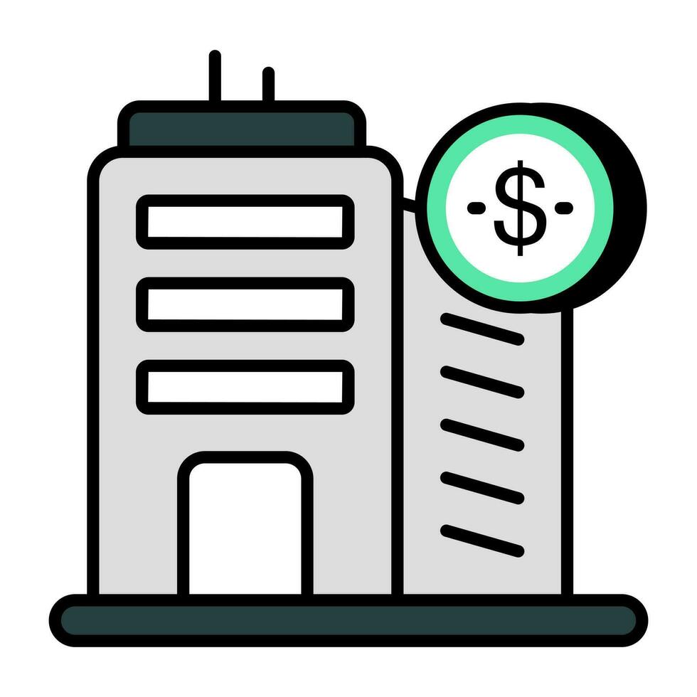 een uniek ontwerp icoon van financieel gebouw vector