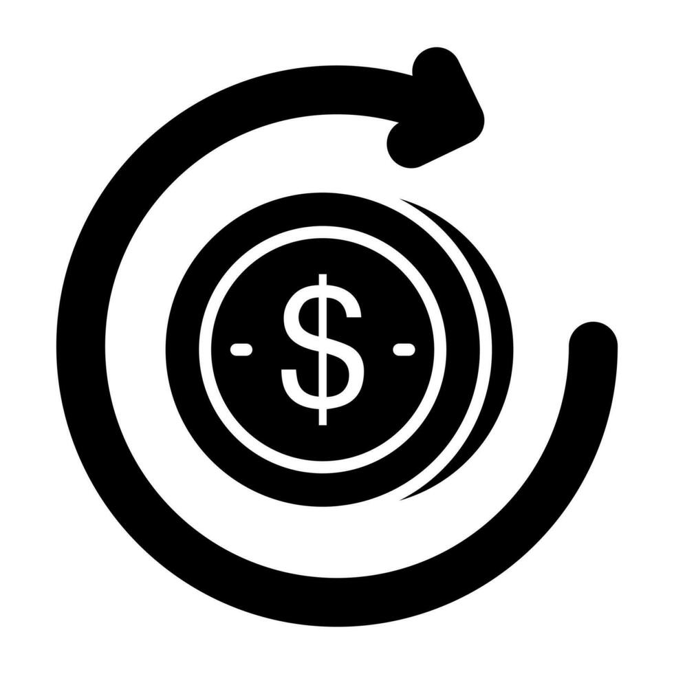 een icoon ontwerp van geld terugkeer vector