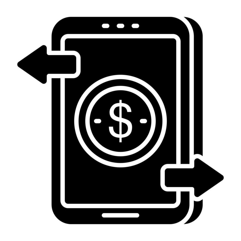 een icoon ontwerp van mobiel geld overdracht vector