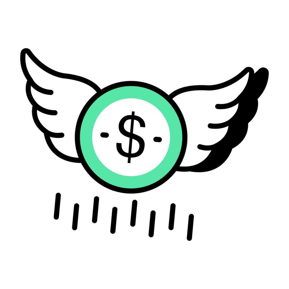 een premium downloadpictogram van vliegend geld vector