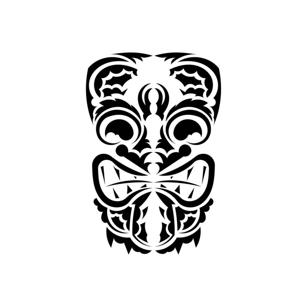 tribal masker. zwart tatoeëren in de stijl van de oude stammen. gemakkelijk stijl. vector over- wit achtergrond.
