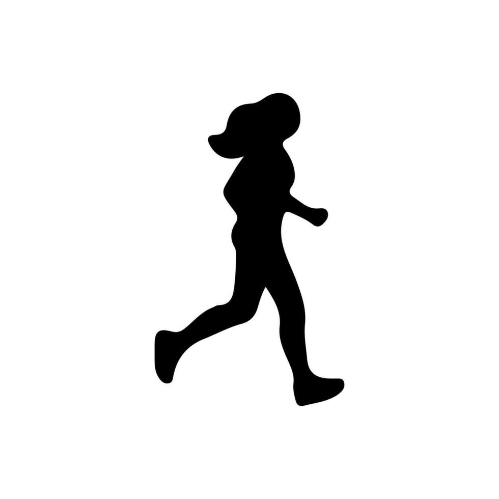 vector loper, silhouet vrouw rennen