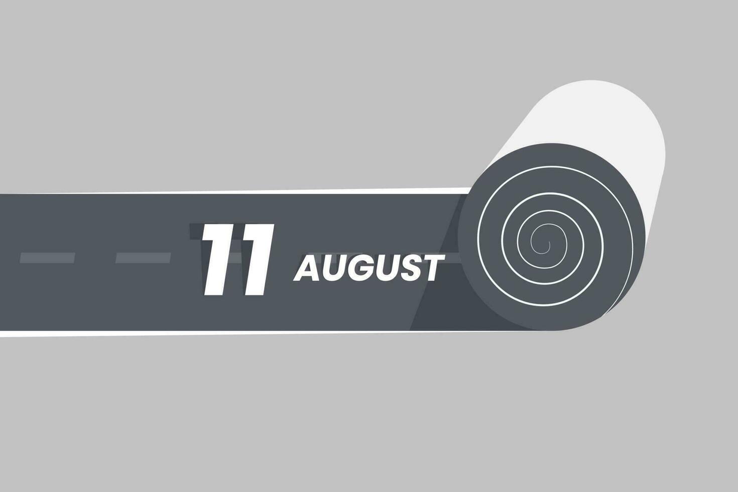 augustus 11 kalender icoon rollend binnen de weg. 11 augustus datum maand icoon vector illustrator.