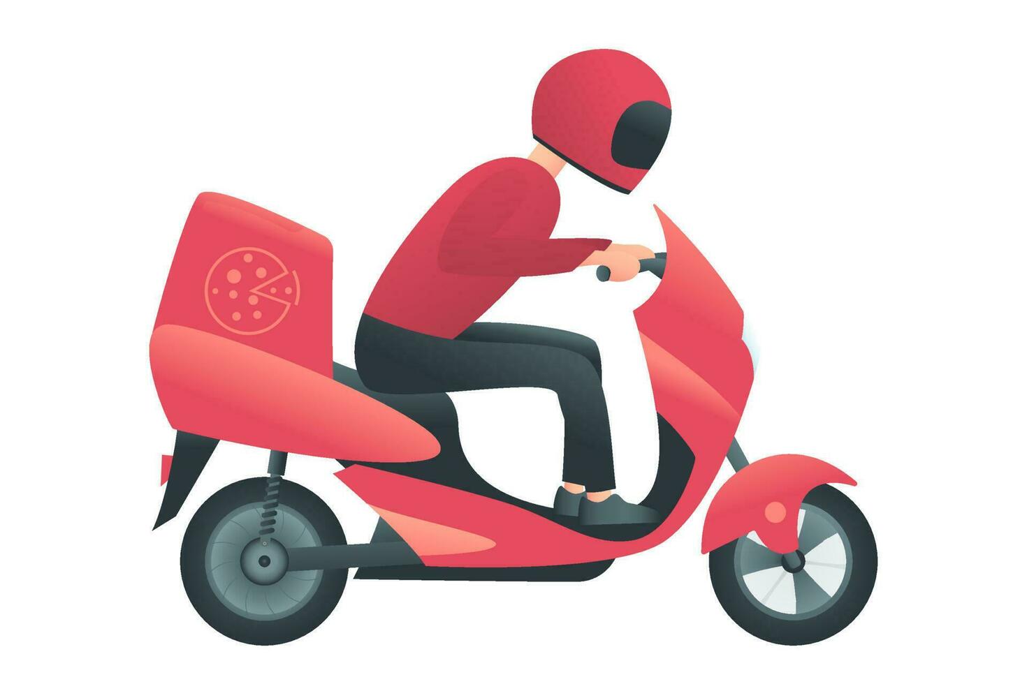 koerier Aan de rood motor. vector