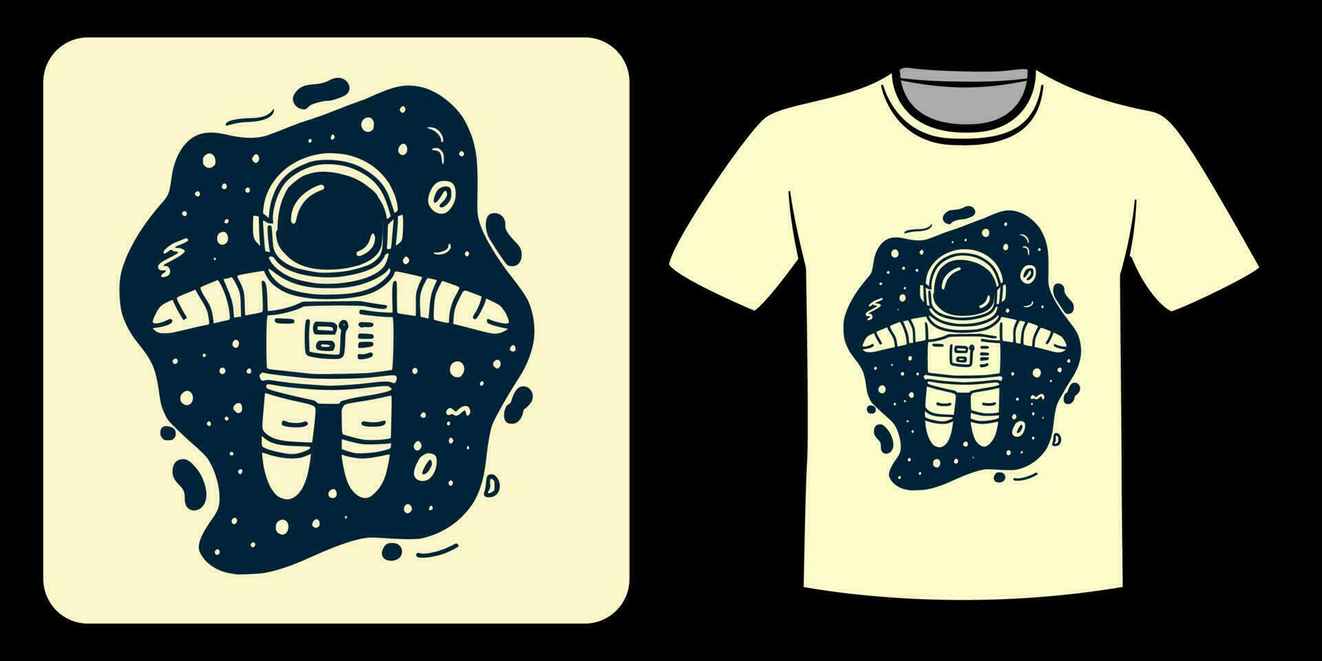 astronaut drijvend in ruimte voor t-shirt ontwerp vector