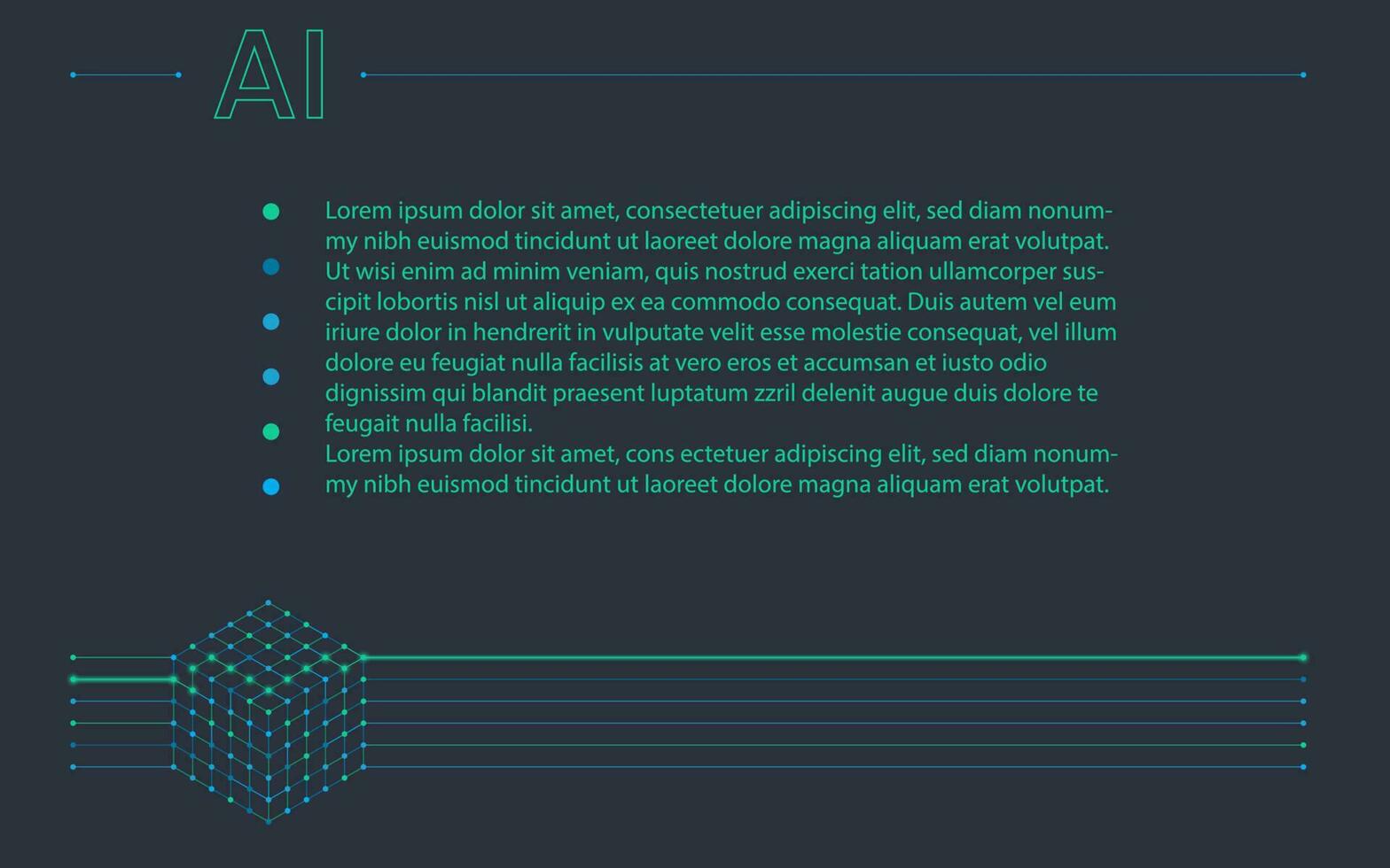 ai, machine aan het leren, diep aan het leren ontwerp element vector