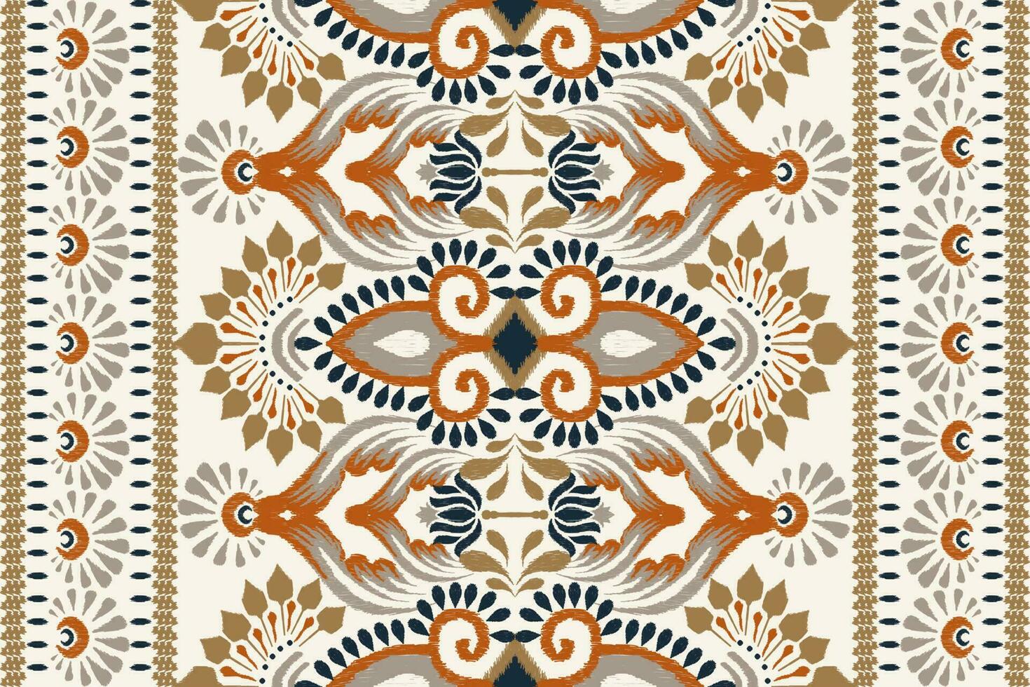 ikat bloemen paisley borduurwerk Aan wit achtergrond.ikat etnisch oosters patroon traditioneel.azteken stijl abstract vector illustratie.ontwerp voor textuur,stof,kleding,verpakking,decoratie,tapijt,sjaal