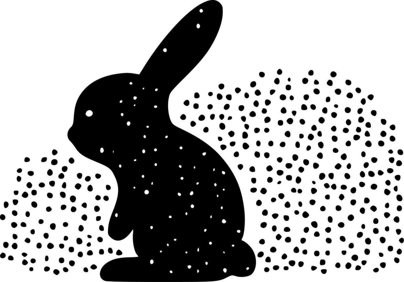 konijn aas, zwart en wit vector illustratie