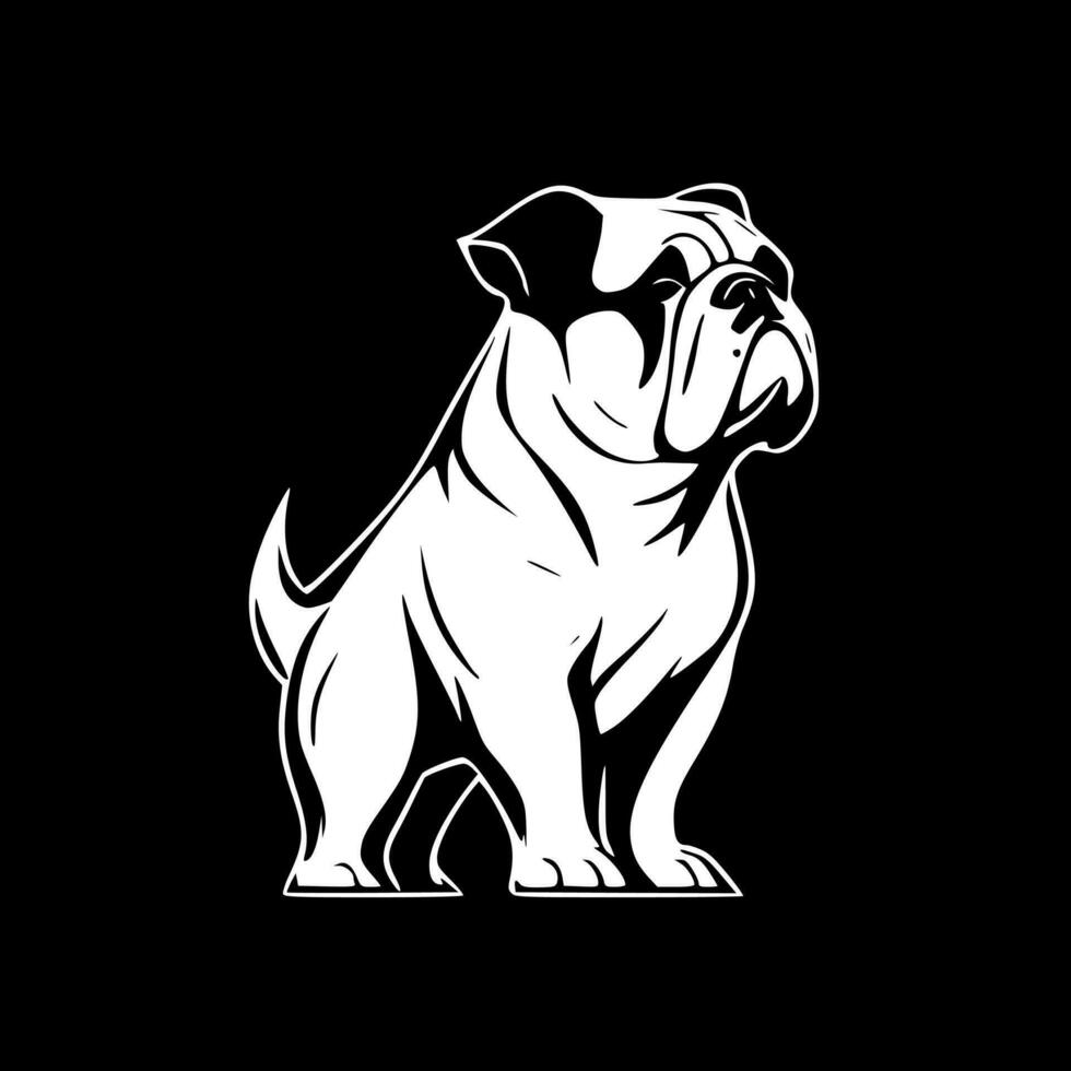 bulldog - zwart en wit geïsoleerd icoon - vector illustratie