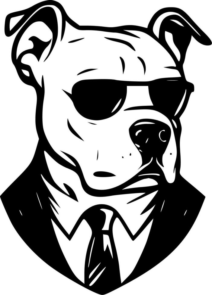 pitbull, minimalistische en gemakkelijk silhouet - vector illustratie