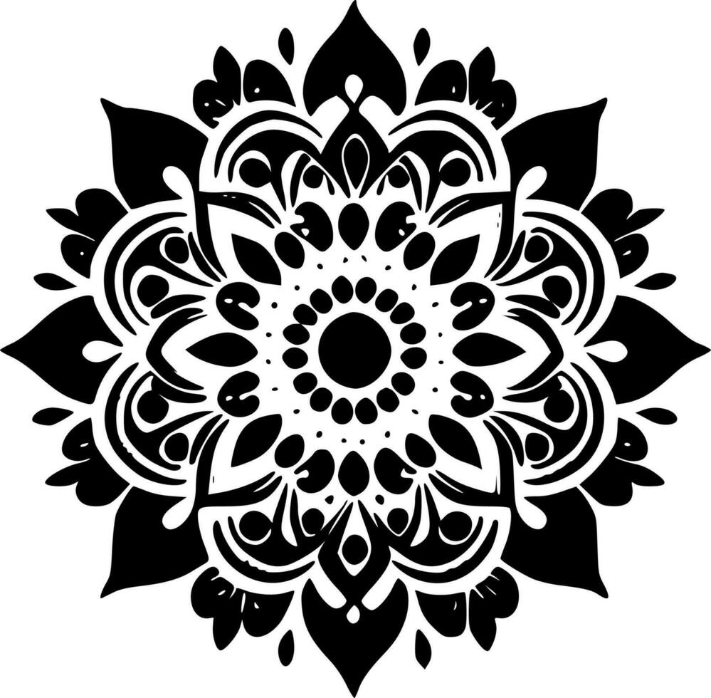 mandala, minimalistische en gemakkelijk silhouet - vector illustratie