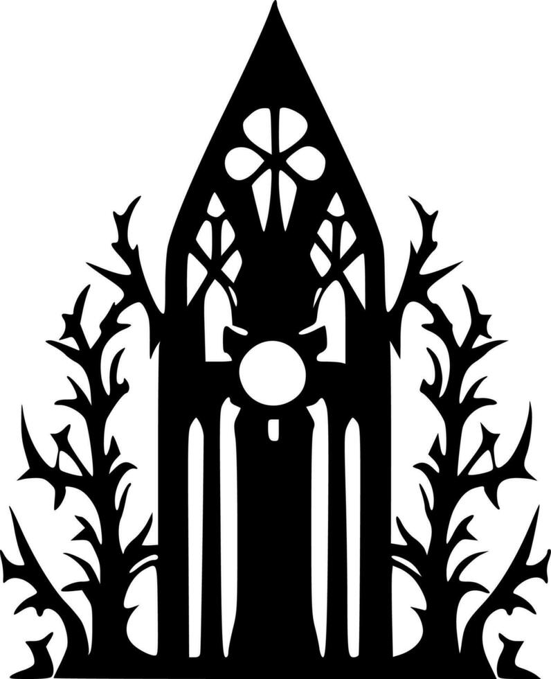 gotisch, zwart en wit vector illustratie