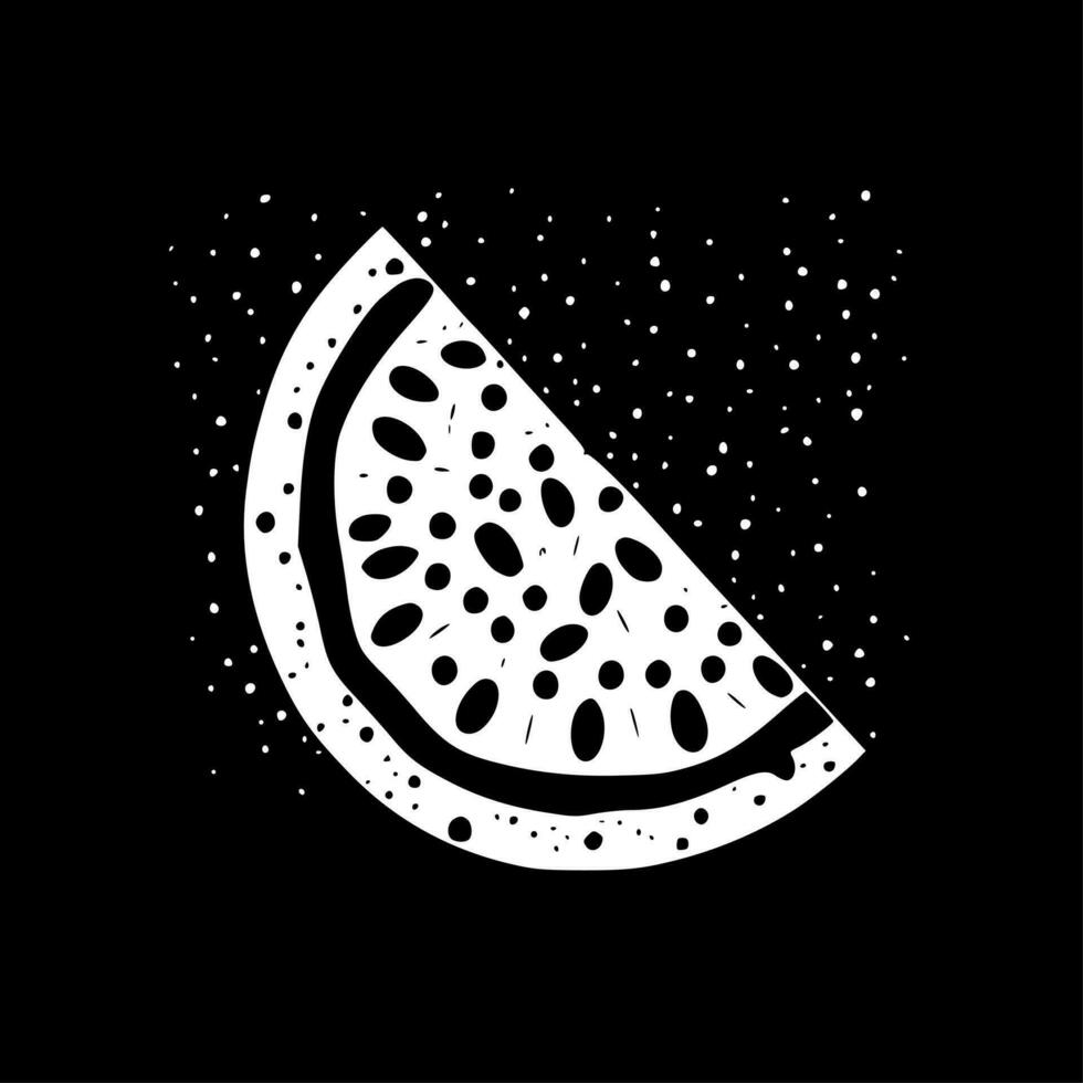 watermeloen, minimalistische en gemakkelijk silhouet - vector illustratie