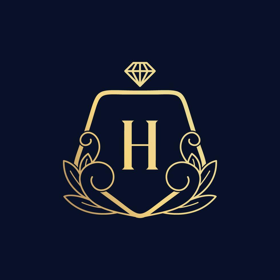 vector premie luxueus parfum logo h