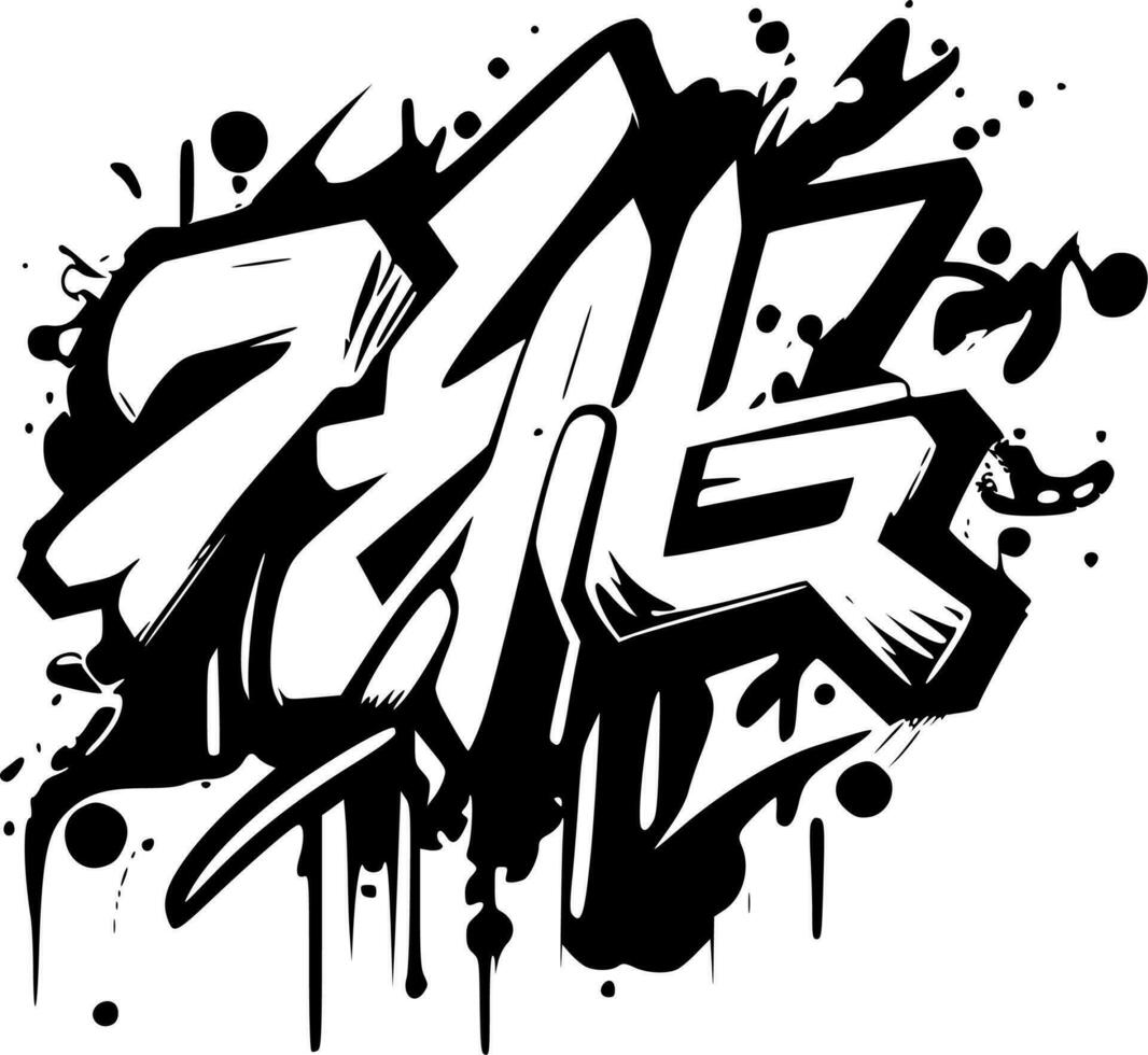 graffiti - minimalistische en vlak logo - vector illustratie