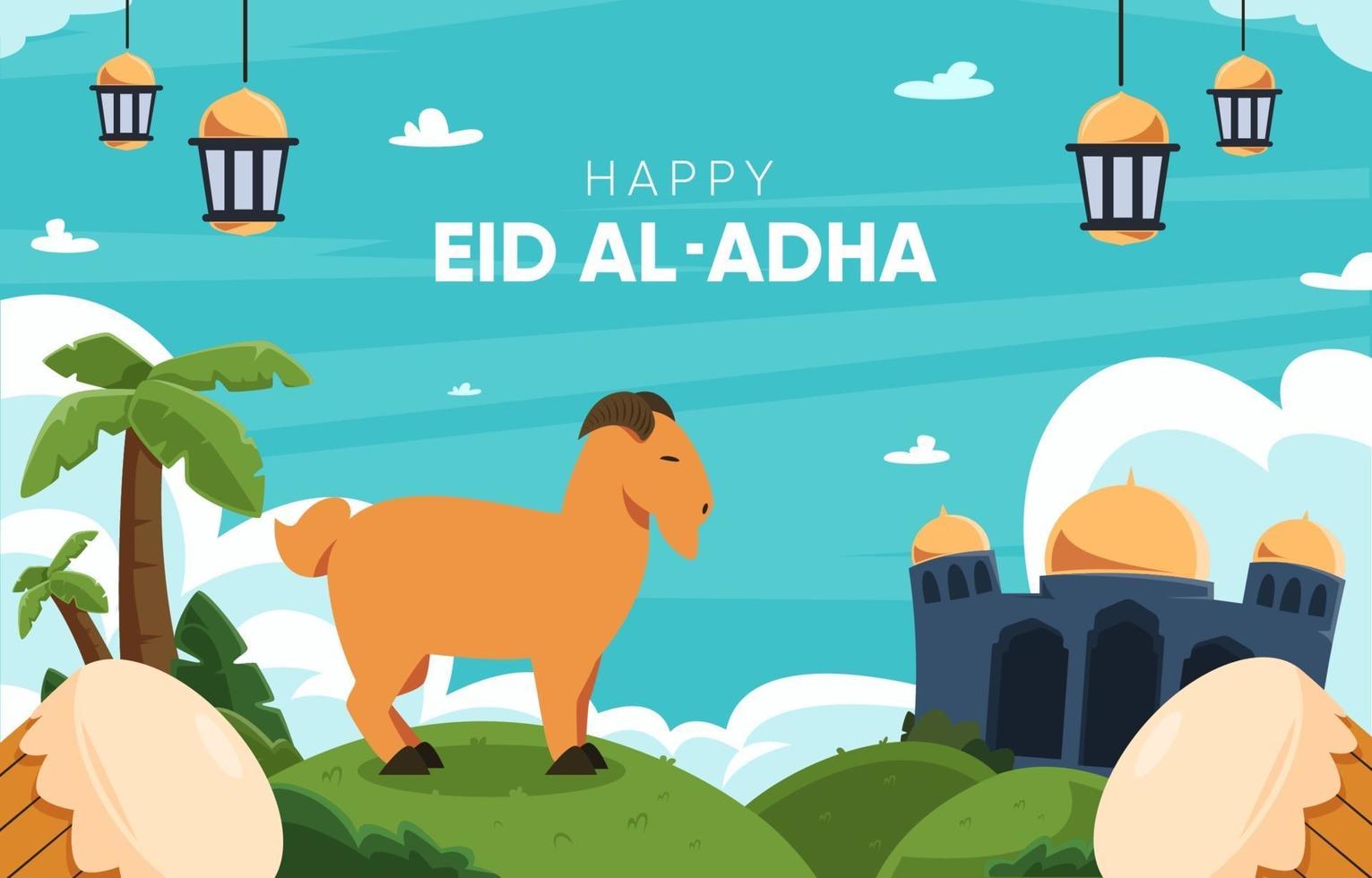 gelukkige eid al-adha achtergrond vector